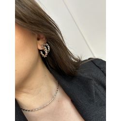 Argola Torcida M Banhada a Ródio - 2750 - Tutto Acessórios