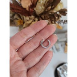 Piercing Fake Cravejado Slim Banhado à Ródio - 273... - Tutto Acessórios