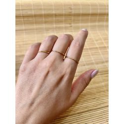 Anel Minimalista Banhado a Ouro - 2331 - Tutto Acessórios