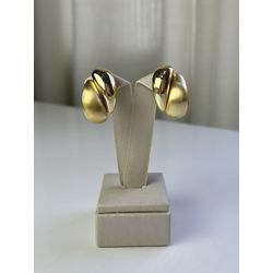 Brinco Maxi Acetinado e Liso Banhado a Ouro - 2795 - Tutto Acessórios