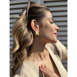 Brinco Entardecer Acetinado Banhado a Ouro - 2755 - Tutto Acessórios