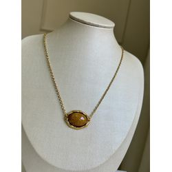 Colar Marrom Marmorizado Ouro - 4010 - Tutto Acessórios