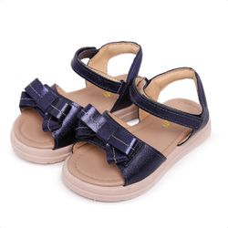 Papete Velcro Laço Liz - Marinho Denim - Tututi Calçados Infantis