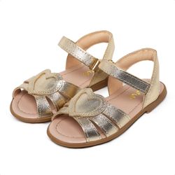 Sandália Coração - Dourado - Tututi Calçados Infantis