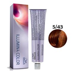 Wella Illumina Color 5-43 Castanho Claro Vermelho Dourado 60g - UNIKAPRO Cosmetics