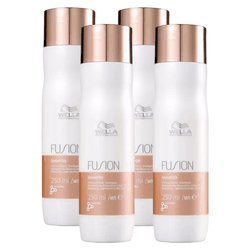Wella Kit Fusion Restauração Shampoo 250ml (4 unidades) - UNIKAPRO Cosmetics