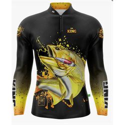 Camiseta De Pesca King Brasil UV 50 Amarelo - KFF6... - Universo Sub