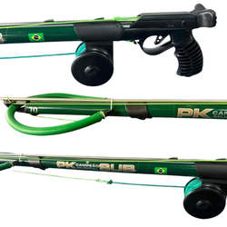 Arbalete Pk Brasil inox Customizado Cano Verde e D... - Universo Sub