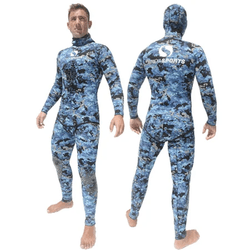 Roupa Neoprene 5mm Camo Blue (Jardineira) - Onda S... - Universo Sub