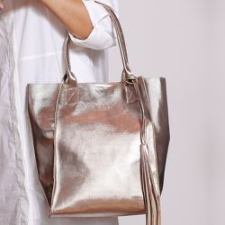 Bolsa de Couro - ÉVORA - Champagne