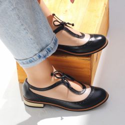 Oxford - AMSTERDÃ - Preto e Nude - 664.01