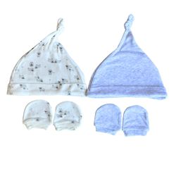 Kit de 2 Gorros e 2 par de Luvas recém nascido - 6... - USA PARA VOCÊ LOJINHA