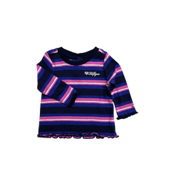 Blusa Tommy Hilfiger Manga Longa Azul com Rosa - 3... - USA PARA VOCÊ LOJINHA