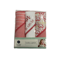 Kit com 3 toalhas com touca Baby Gear Coração - 18... - USA PARA VOCÊ LOJINHA
