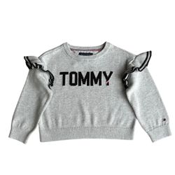 Suéter Tricô Tommy Hilfiger Babado Manga Cinza - 3... - USA PARA VOCÊ LOJINHA