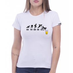 T-Shirt Baby Look Dias da Semana Sextou Com Cervej... - USE CLAN