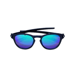 Óculos de Sol Redondo Preto Lente Azul Maui UV400 - DOOD