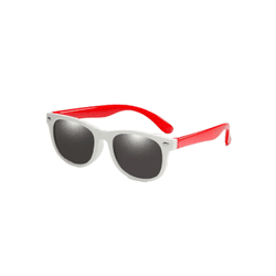 Óculos de Sol Clássico Infantil Branco e Vermelho ... - DOOD
