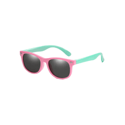 Óculos de Sol Clássico Infantil Rosa e Verde - Pol... - DOOD