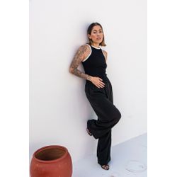 Blusa Vintage Preta e Branca - 0016 - USEDOAVESSO