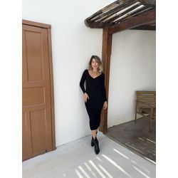 Vestido Tricot Modal Preto - USEDOAVESSO