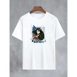 Camiseta Branca Anime Attack On Titan - CBATKOT22 - USENERD
