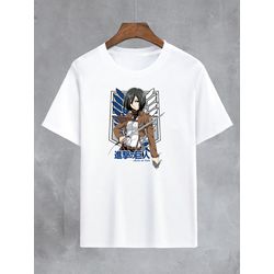 Camiseta Branca Anime Attack On Titan - CBATKOT23 - USENERD