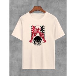 Camiseta Bege Anime Attack On Titan - CGATKOT10 - USENERD