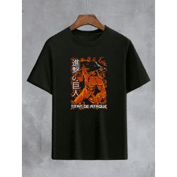 Camiseta Preta Anime Attack On Titan - CPATKOT05 - USENERD