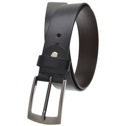 Cinto social masculino em couro na cor preto com f... - ELEAH