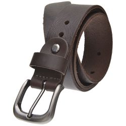 Cinto casual feminino em couro na cor café com fiv... - ELEAH