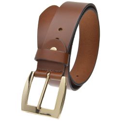 Cinto casual feminino em Couro na cor conhaque com... - ELEAH