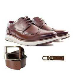  Kit Sapato Masculino Inglês Giorgio Mouro + Cinto... - ELEAH