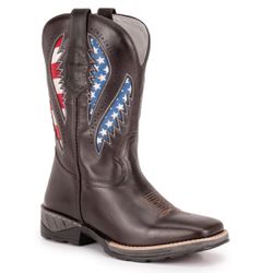 Bota Texana Masculina Bico Quadrado - America - Fo... - VAKARONY