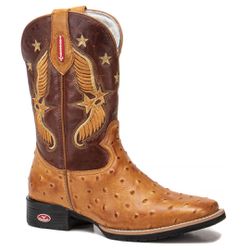 Bota Texana Masculina Bico Quadrado - Réplica de A... - VAKARONY