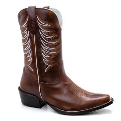 Bota Texana Masculina Bico Fino - Fossil Mostarda/... - VAKARONY