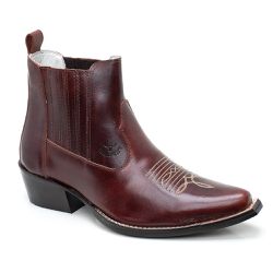 Bota Masculina Cano Curto Bico Fino - Fossil Sella... - VAKARONY