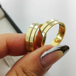 Alianças Casamento Ouro 18k Corda Fio Torcido Sem ... - Márcio 1966