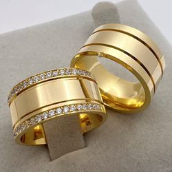 Alianças Chapa Reta em Ouro 18k Largas 9mm Goiânia... - Márcio Joias 1966