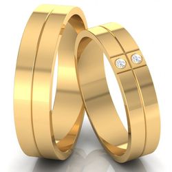 Alianças de Casamento Palmas 5mm - 517 - Lojas de Joias l Ouro 18k e Prata