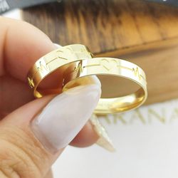 Alianças de Casamento Ouro 18k Coração a Laser Goi... - Márcio 1966