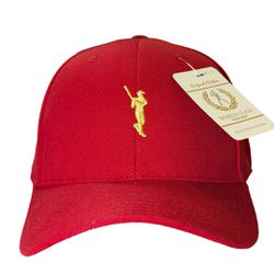 Boné Vermelho Aba Curva - Seis Gomos, Detalhe bord... - Vest Surf Shop