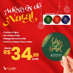 250 Adesivos Feliz Natal - VettorPrint