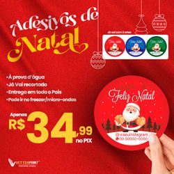 250 Adesivos de Natal Papai Noel - VettorPrint