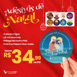 250 Adesivos Natal Cristo - VettorPrint