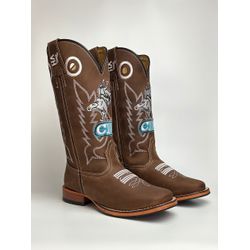 Bota Texana Masculina Country em Couro Legítimo Bi... - Via Horse Boots