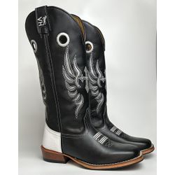  Bota Texana Masculina Bordado Cruz Country Couro ... - Via Horse Boots