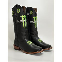 Bota Texana Masculina Monster Country em Couro Leg... - Via Horse Boots
