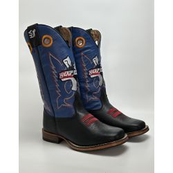 Bota Texana Masculina Ekip Rozeta Country em Couro... - Via Horse Boots