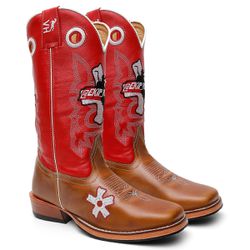 Bota Texana Masculina Ekip Rozeta Country em Couro... - Via Horse Boots